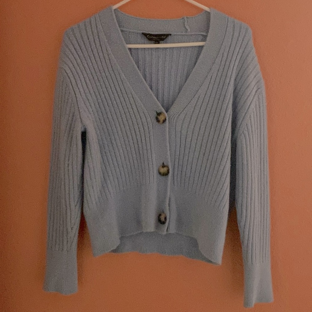 Light blue three button knitwear F&F cardigan
